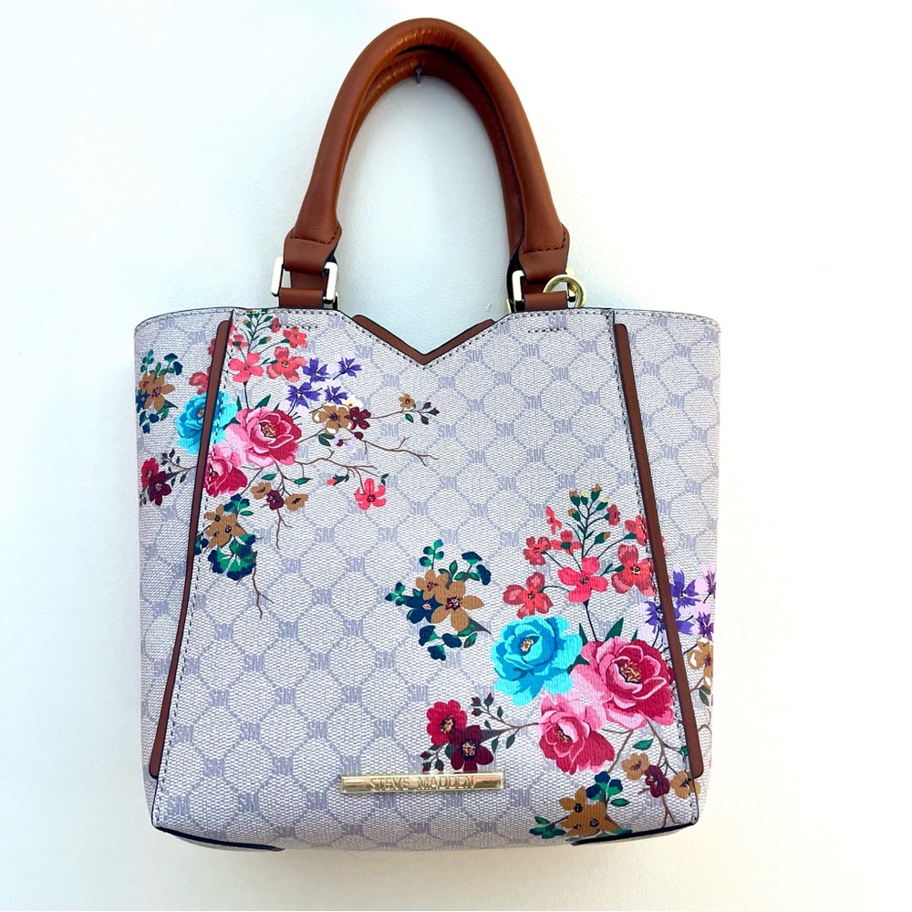 Steve Madden Bjapan Elegant Floral Tote Bag with multi floral design